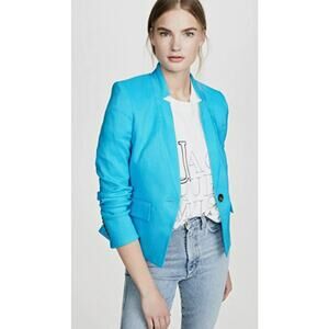 Veronica Beard Dickey Jacket Mile Turquoise Peplum Blazer Women Size 4